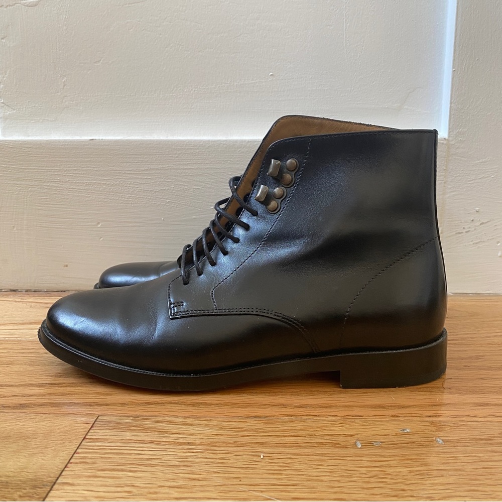 APC Leather Lace Up Ankle Boots